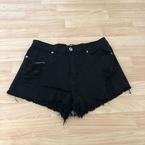 Bleu Jeans Black High Waisted Shorts Denim